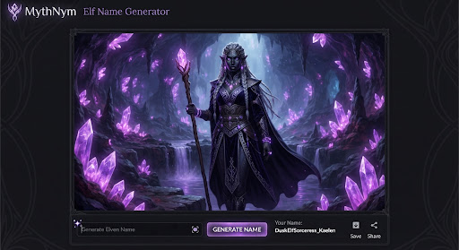 Dusk Elf sorceress with obsidian skin